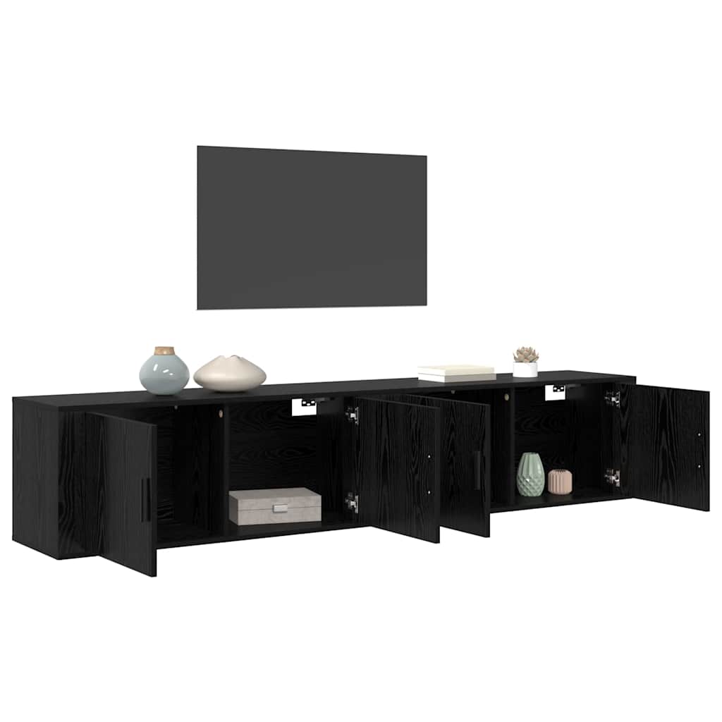 Ensemble de meuble TV mural 2 pcs Chêne noir 100 x 34,5 x 40 cm - XIOS