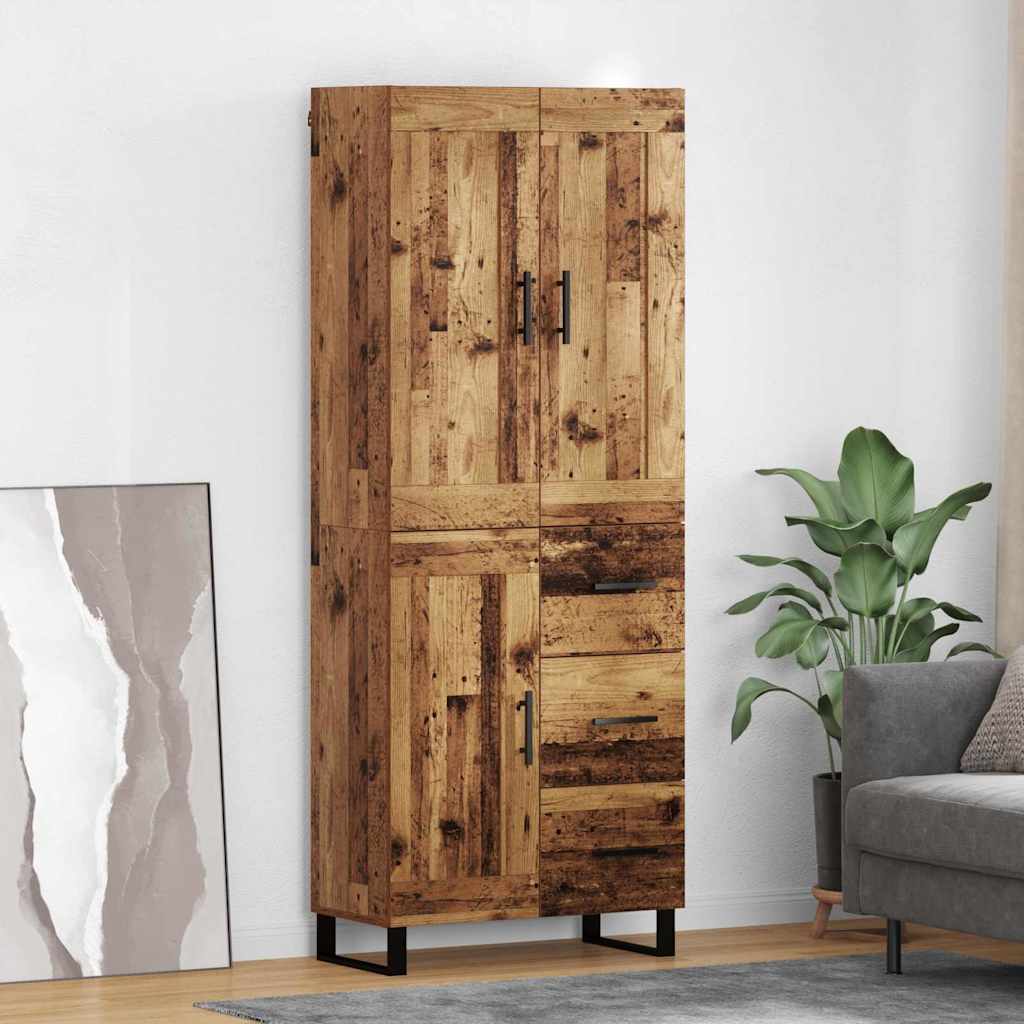 Haut Armoire 2 pc Bois ancien 69,5 x 34 x 180 cm