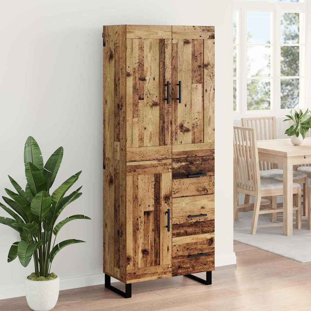 Haut Armoire 2 pc Bois ancien 69,5 x 34 x 180 cm