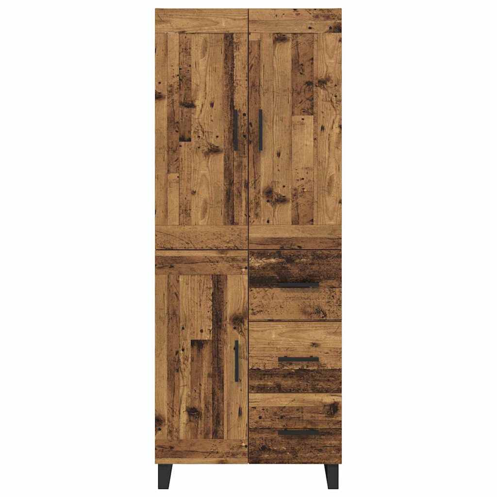 Haut Armoire 2 pcs Bois Ancien Bois Aggloméré et Verre - XIOS