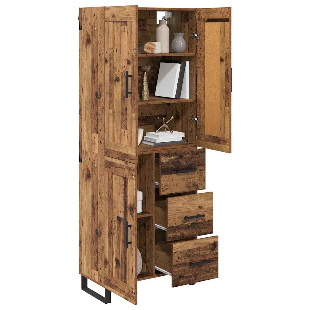 Haut Armoire 2 pc Bois ancien 69,5 x 34 x 180 cm