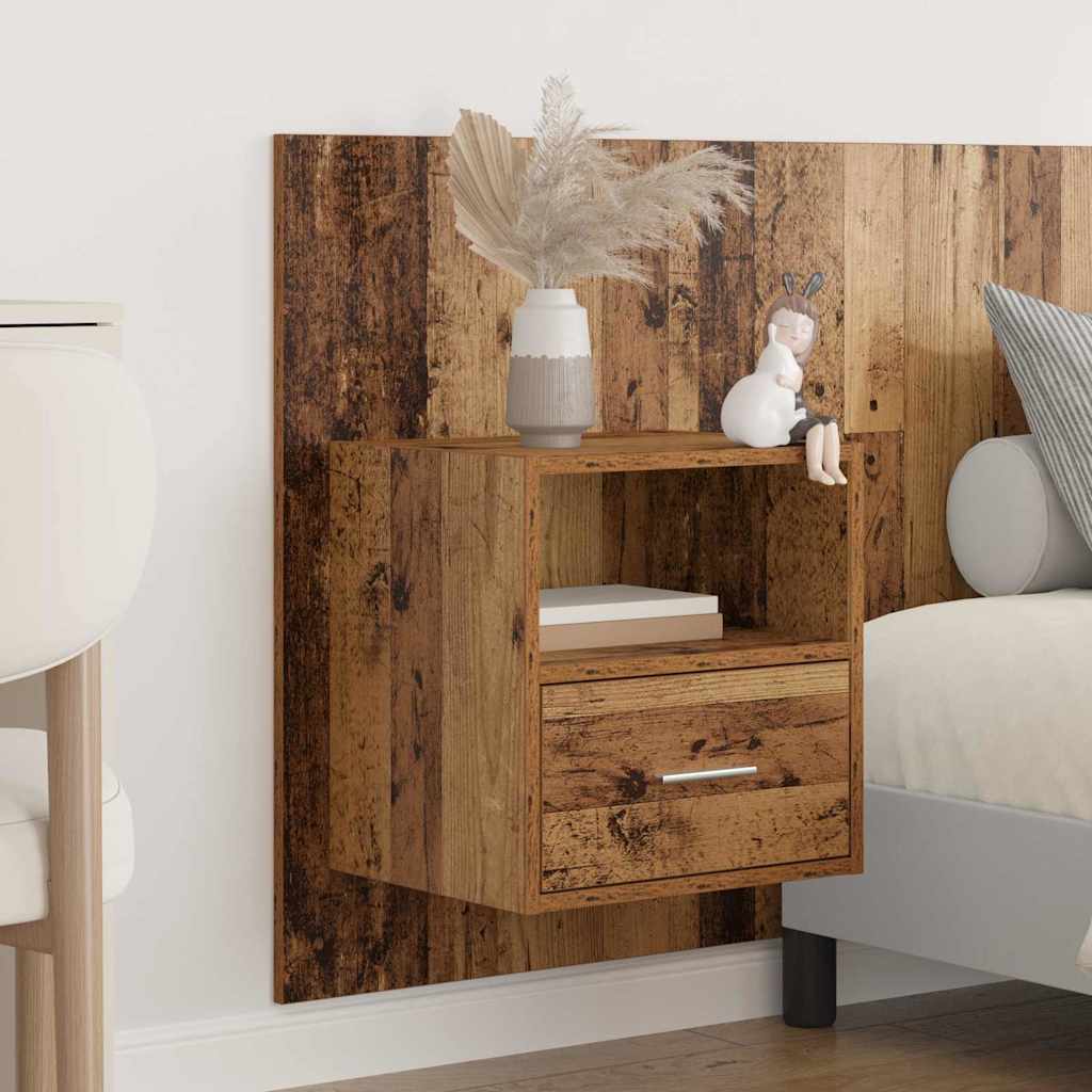 Tête de lit avec armoire 3 pc Bois Ancien Bois d'ingénierie