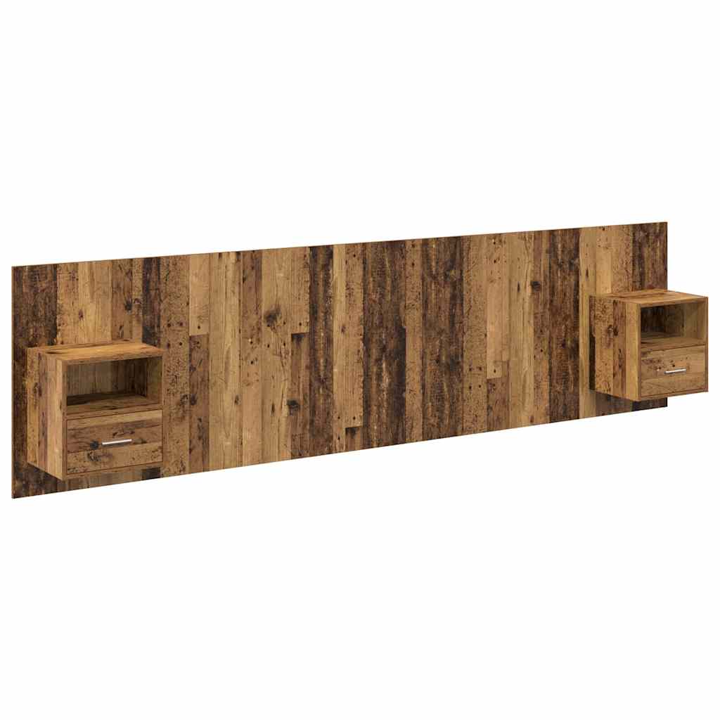 Tête de lit avec armoire 3 pc Bois Ancien Bois d'ingénierie