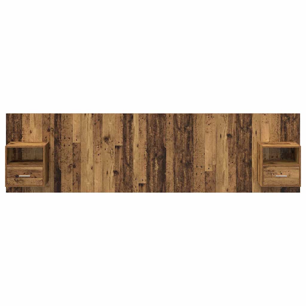 Tête de lit avec armoire 3 pc Bois Ancien Bois d'ingénierie