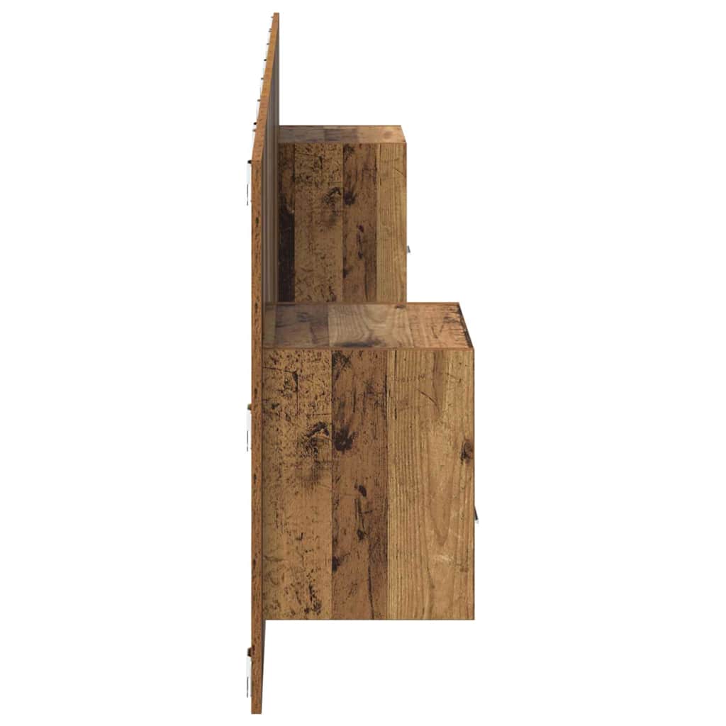 Tête de lit avec armoire 3 pc Bois Ancien Bois d'ingénierie