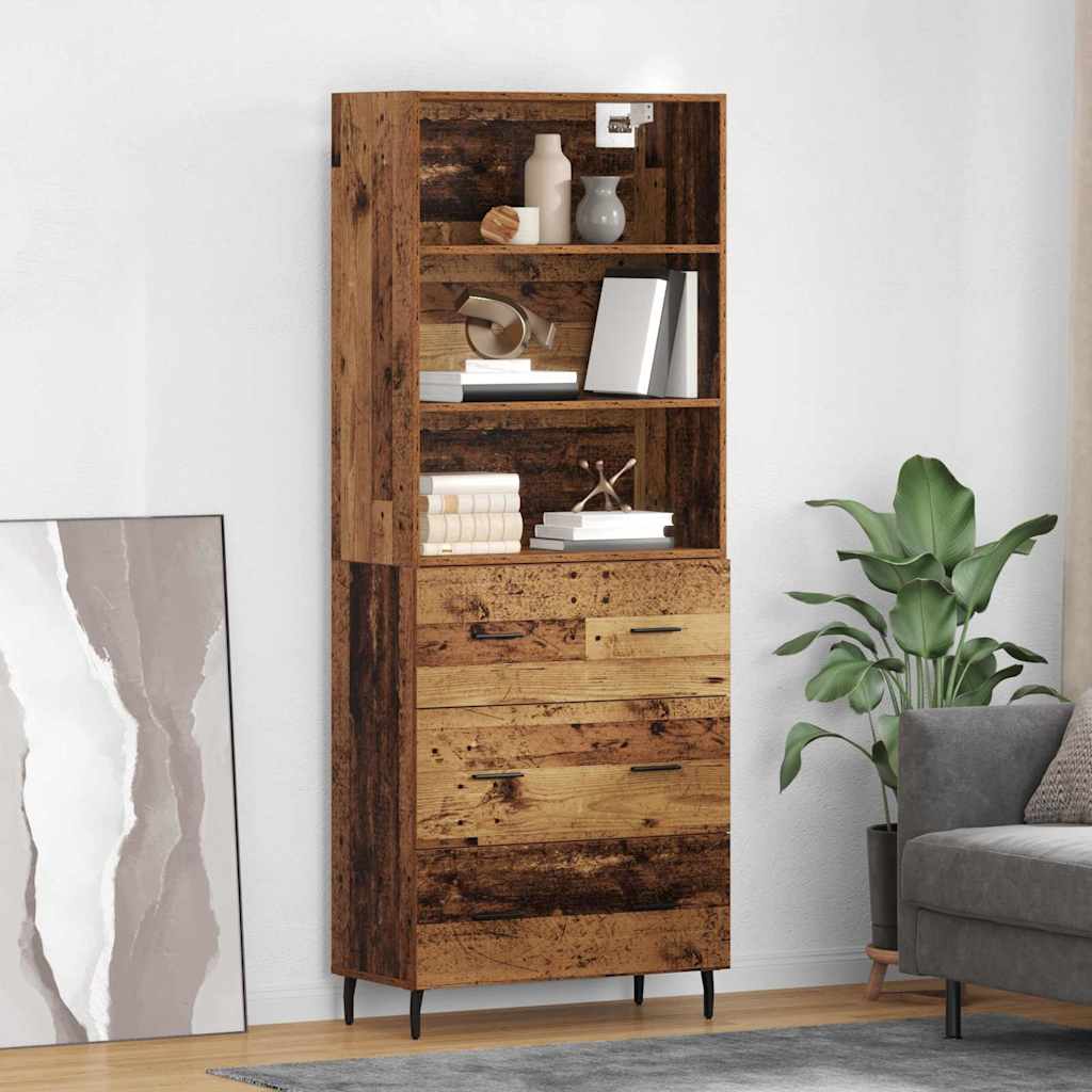 Haut Armoire avec tiroir 2 pcs Bois Ancien Bois d'ingénierie - XIOS