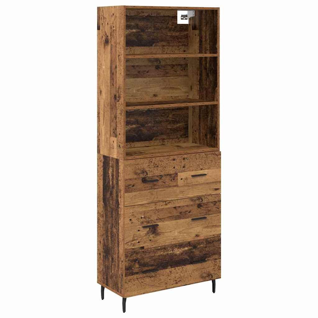 Haut Armoire avec tiroir 2 pcs Bois Ancien Bois d'ingénierie - XIOS