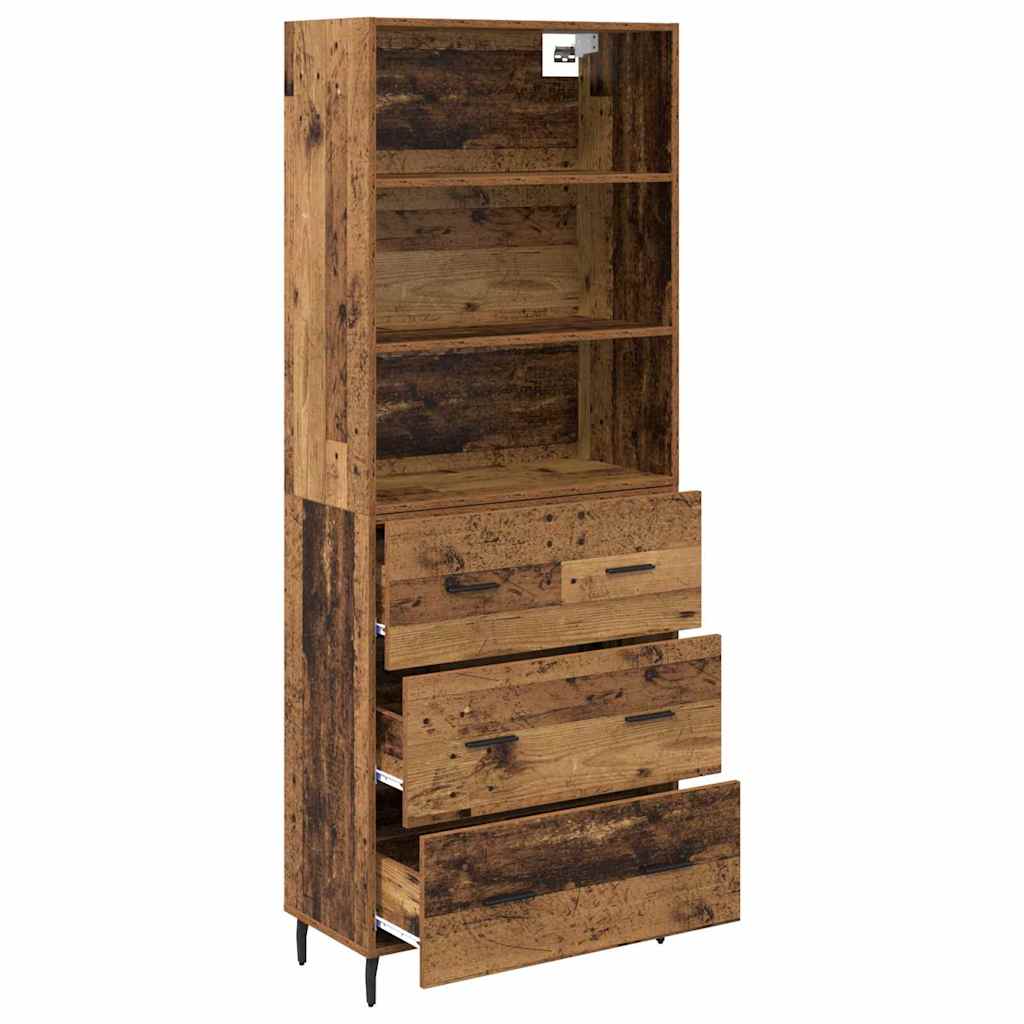 Haut Armoire avec tiroir 2 pcs Bois Ancien Bois d'ingénierie - XIOS