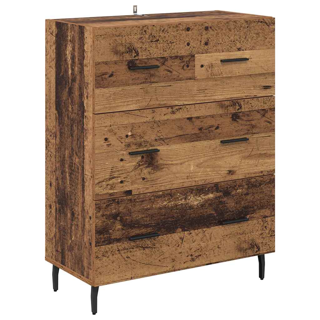 Haut Armoire avec tiroir 2 pcs Bois Ancien Bois d'ingénierie - XIOS