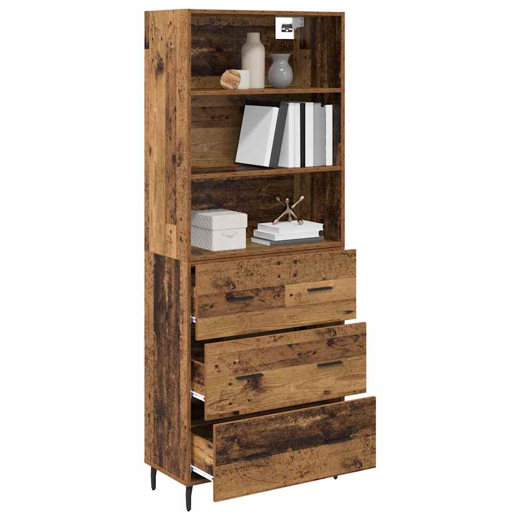 Haut Armoire avec tiroir 2 pcs Bois Ancien Bois d'ingénierie - XIOS