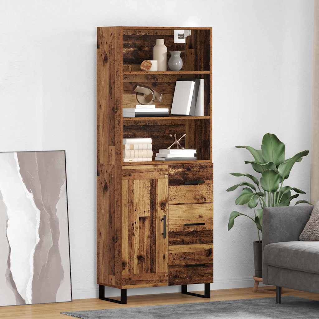 Haut Armoire avec tiroir 2 pcs Bois ancien Bois d'ingénierie - XIOS