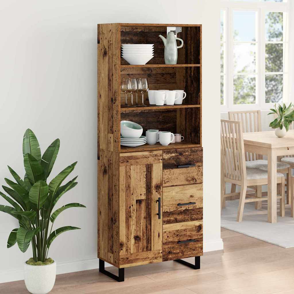 Haut Armoire avec tiroir 2 pcs Bois ancien Bois d'ingénierie - XIOS
