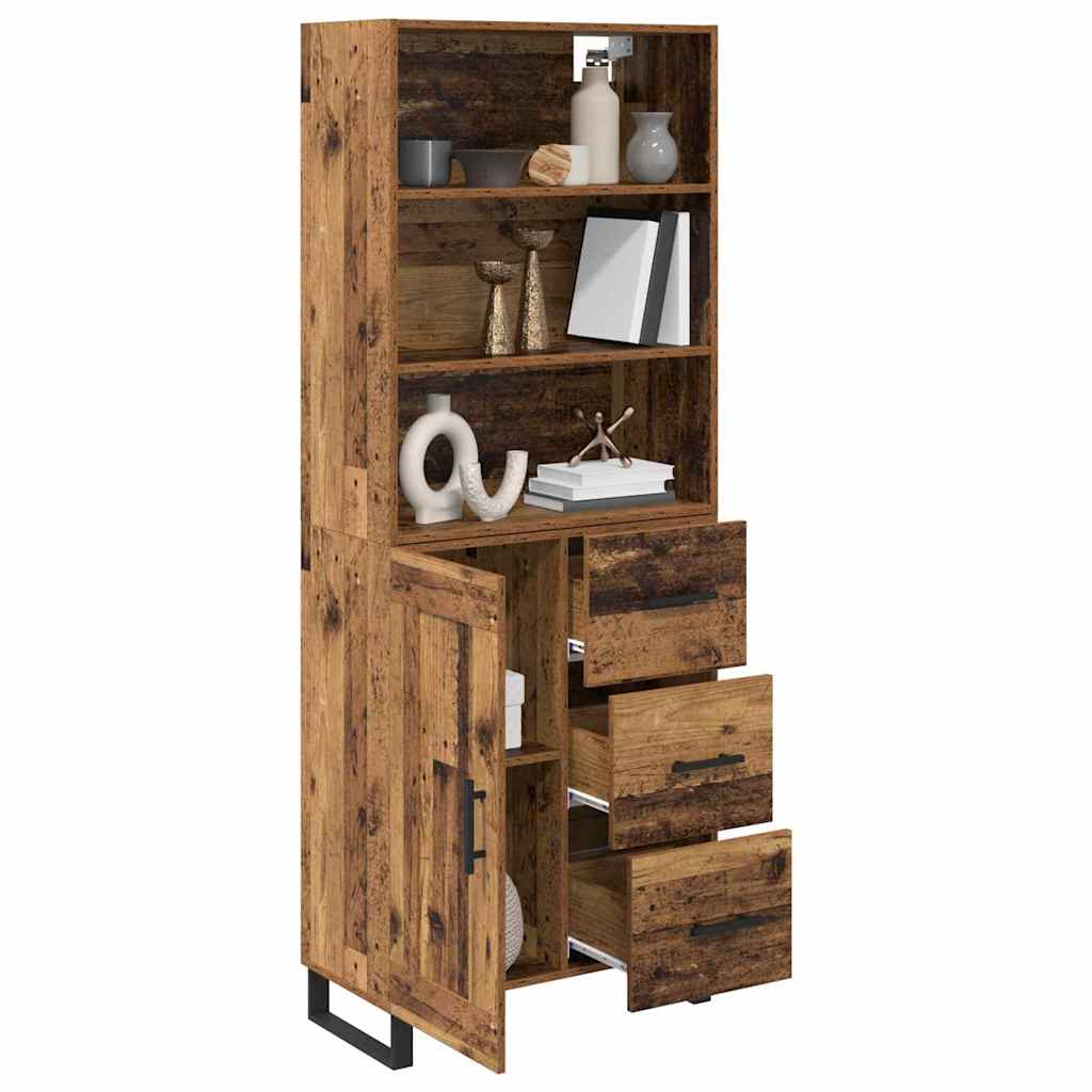 Haut Armoire avec tiroir 2 pcs Bois ancien Bois d'ingénierie - XIOS