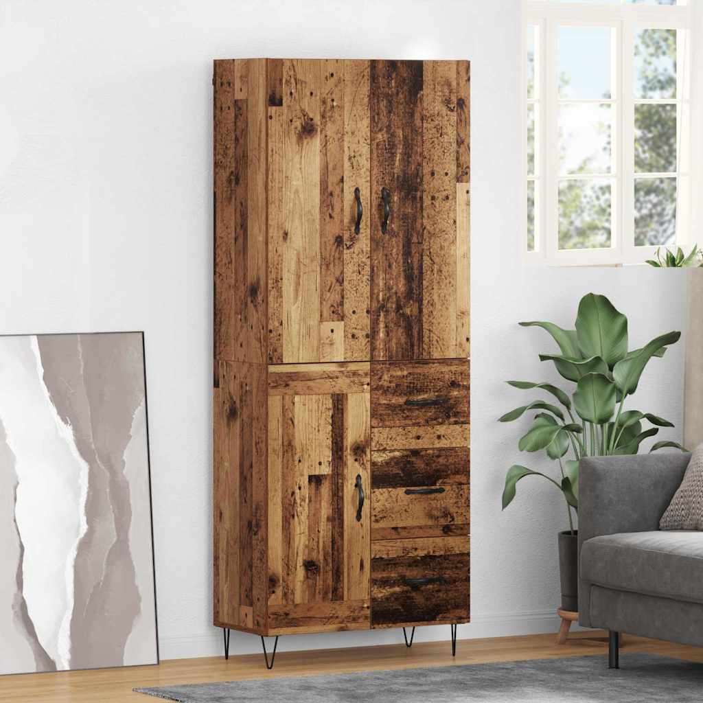 Haut Armoire 2 pc Bois ancien 69,5 x 34 x 180 cm