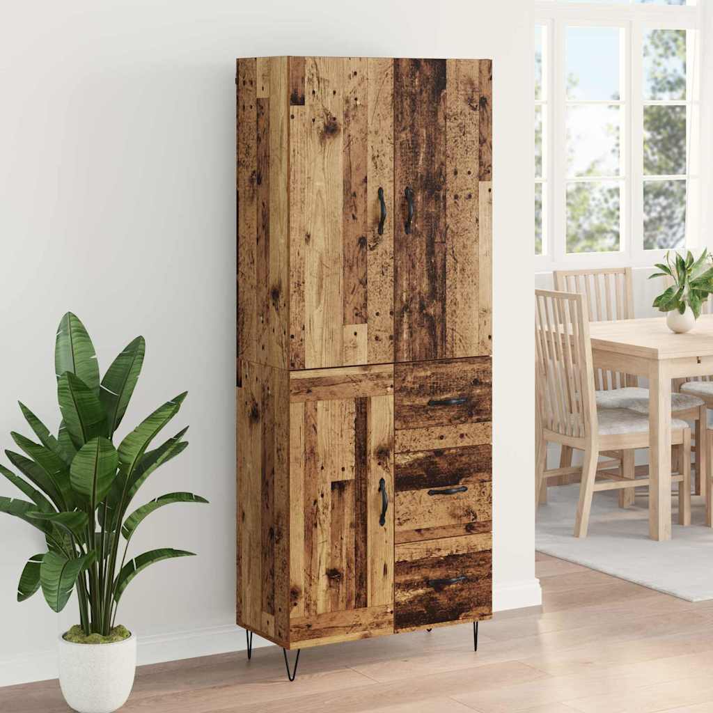 Haut Armoire 2 pc Bois ancien 69,5 x 34 x 180 cm