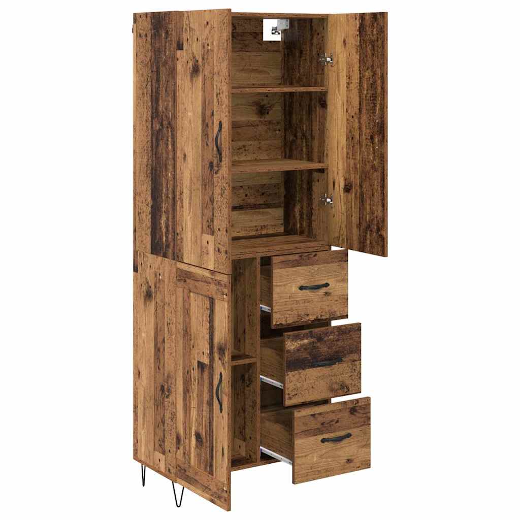 Haut Armoire 2 pc Bois ancien 69,5 x 34 x 180 cm