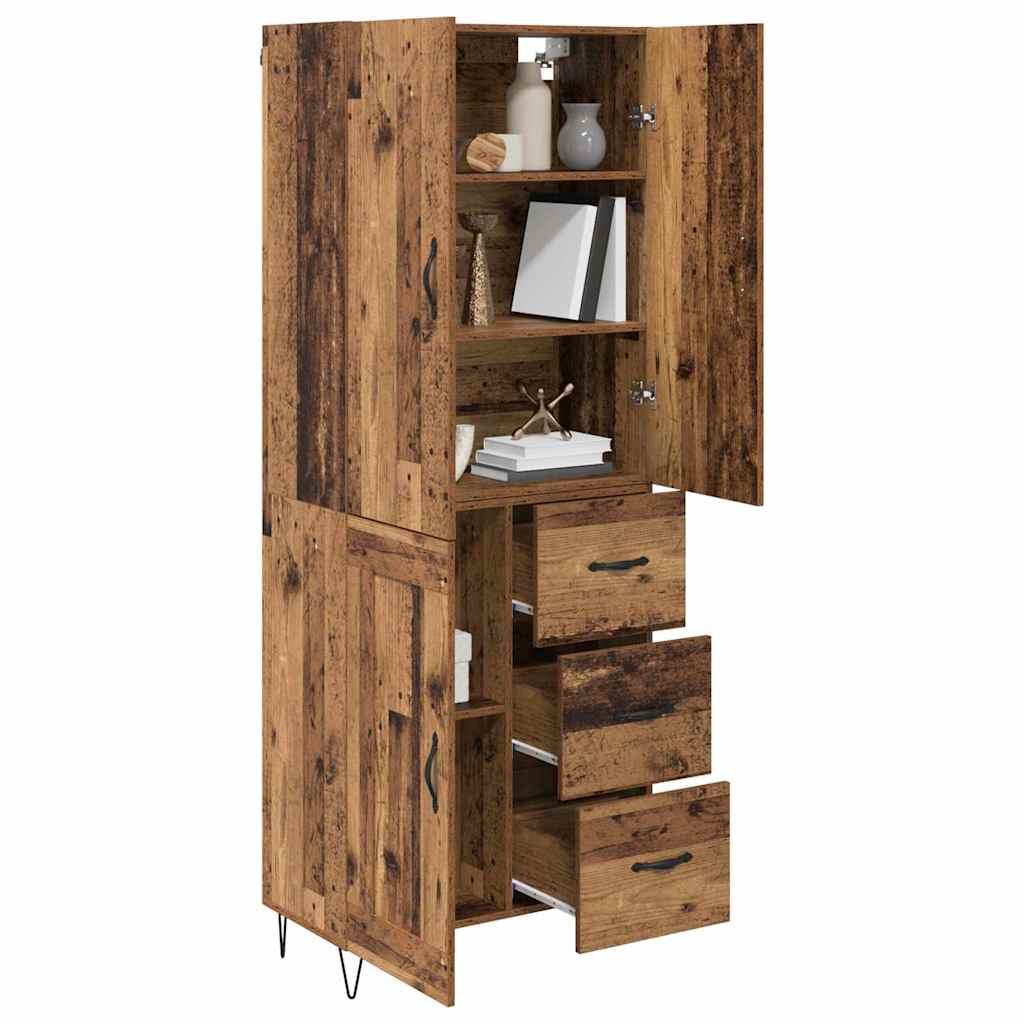 Haut Armoire 2 pc Bois ancien 69,5 x 34 x 180 cm