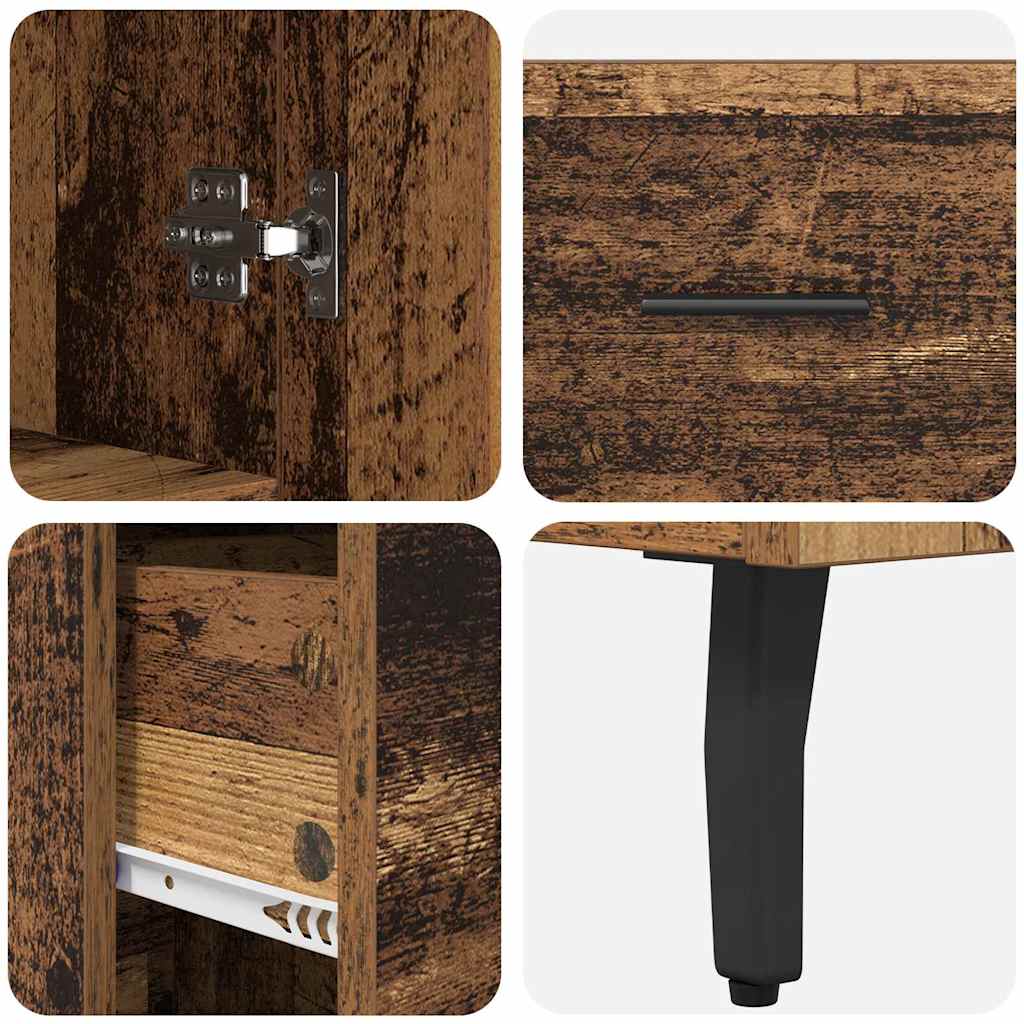 Haut Armoire avec tiroir 2 pcs Bois ancien Bois d'ingénierie - XIOS