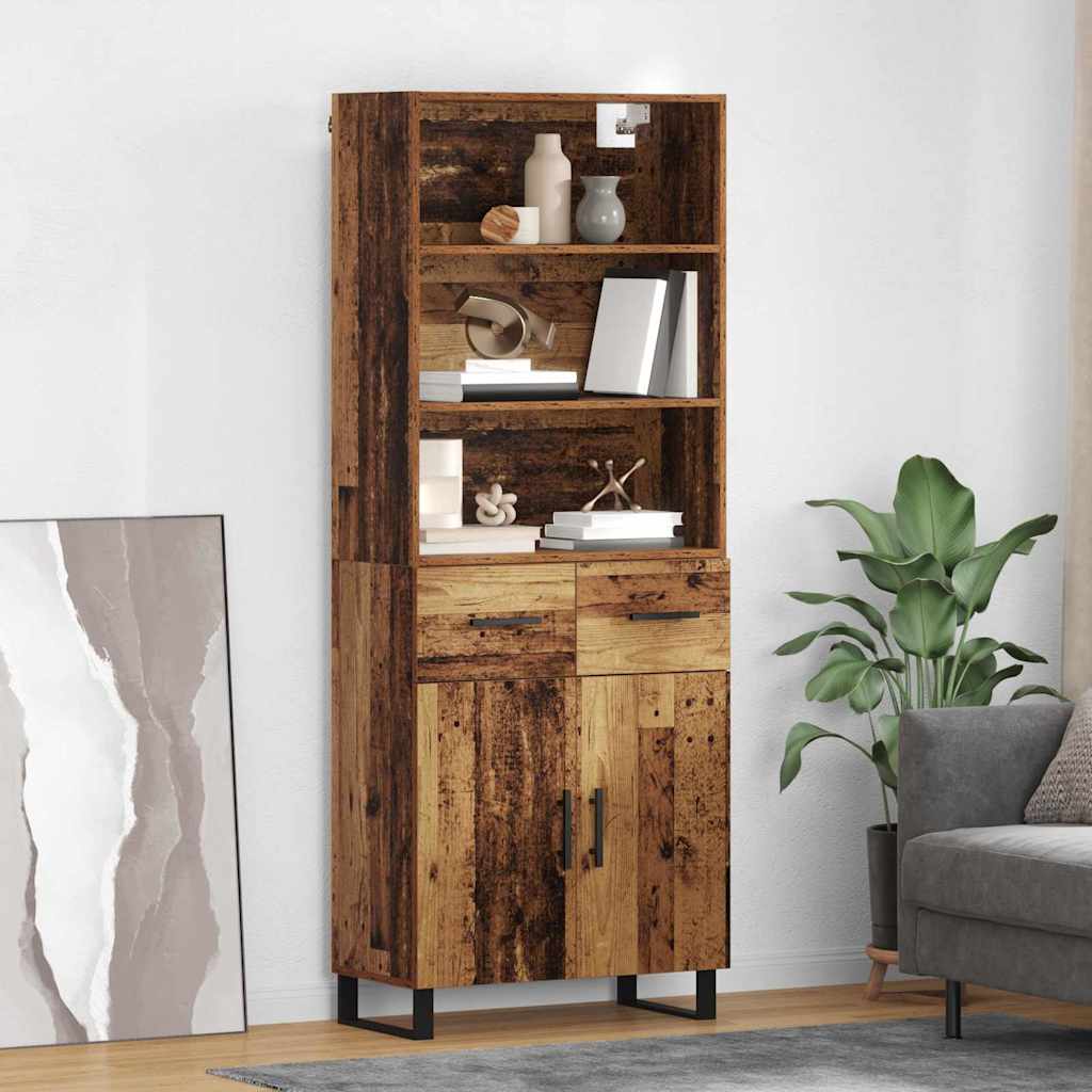Haut Armoire avec tiroir 2 pcs Bois ancien Bois d'ingénierie - XIOS