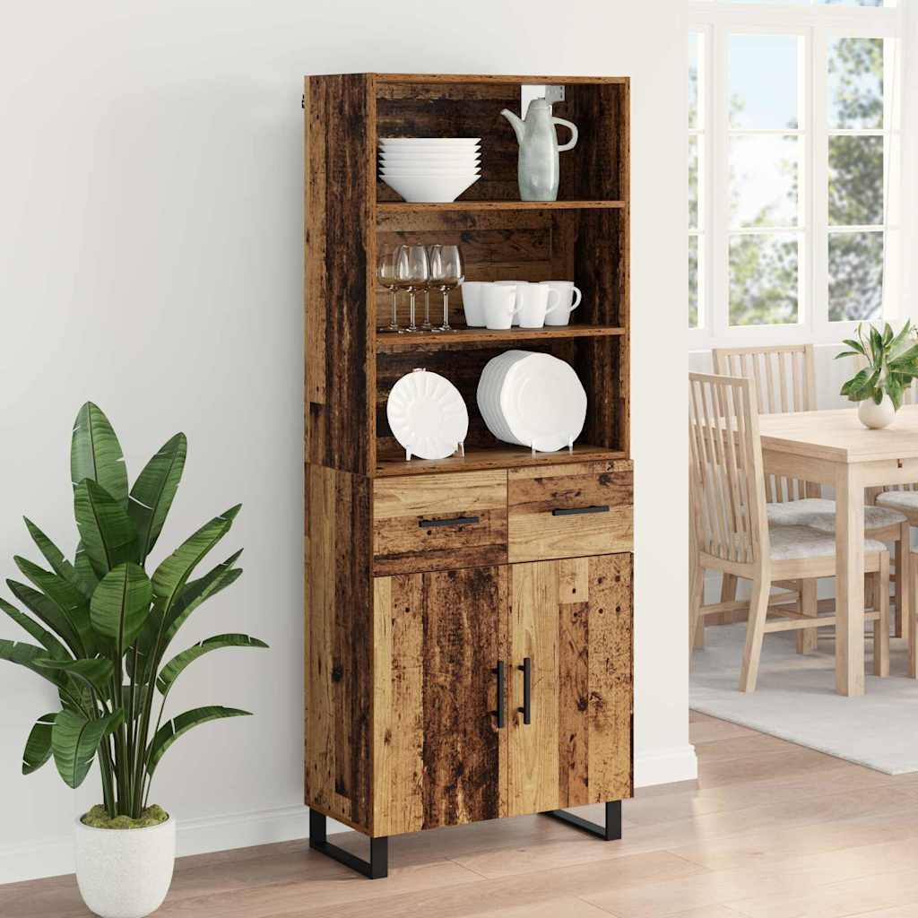Haut Armoire avec tiroir 2 pcs Bois ancien Bois d'ingénierie - XIOS