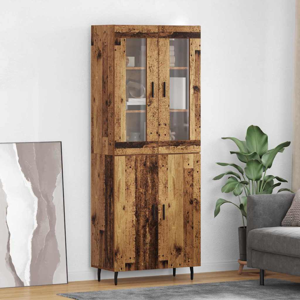 Haut Armoire 2 pcs Bois Ancien Bois d'ingénierie - XIOS