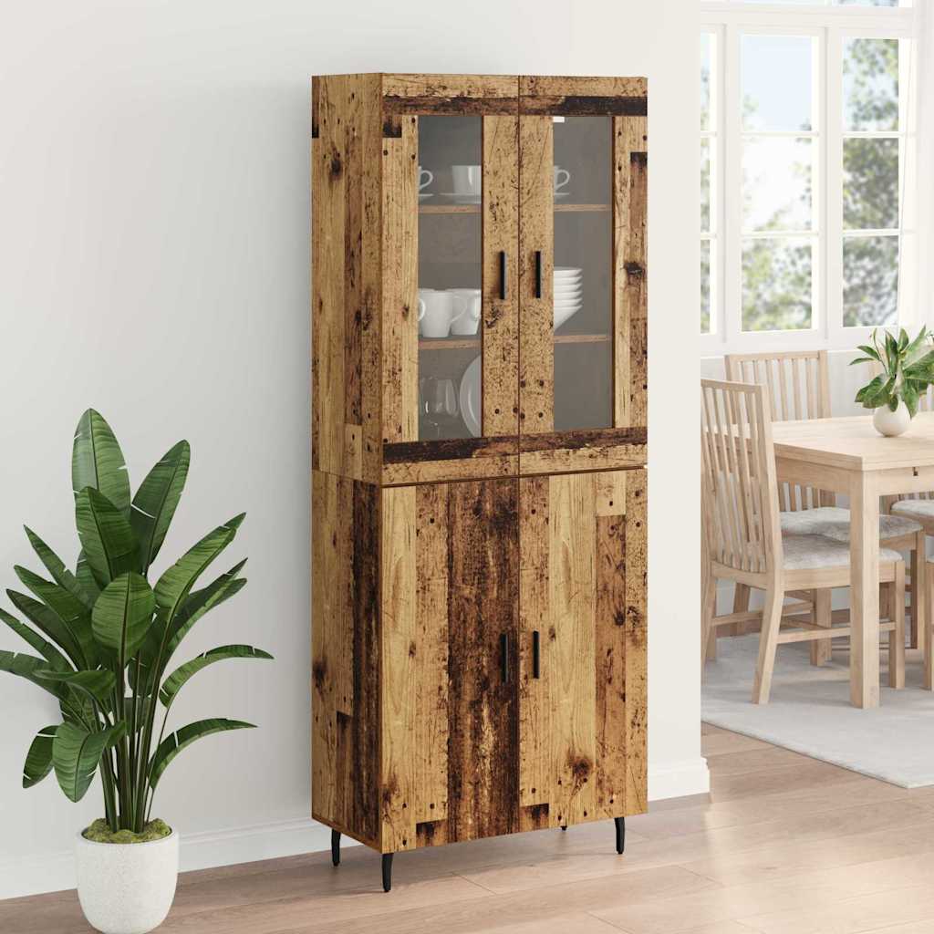 Haut Armoire 2 pcs Bois Ancien Bois d'ingénierie - XIOS