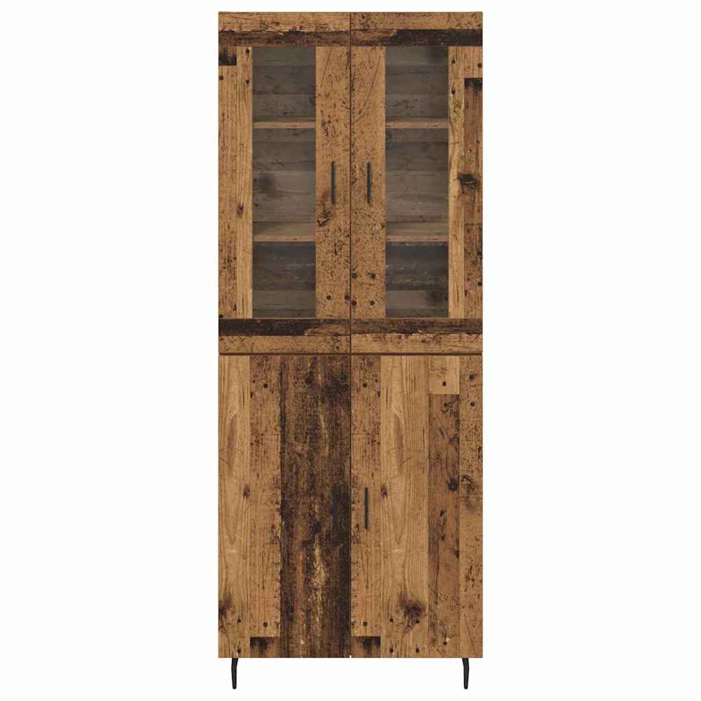 Haut Armoire 2 pcs Bois Ancien Bois Aggloméré et Verre - XIOS