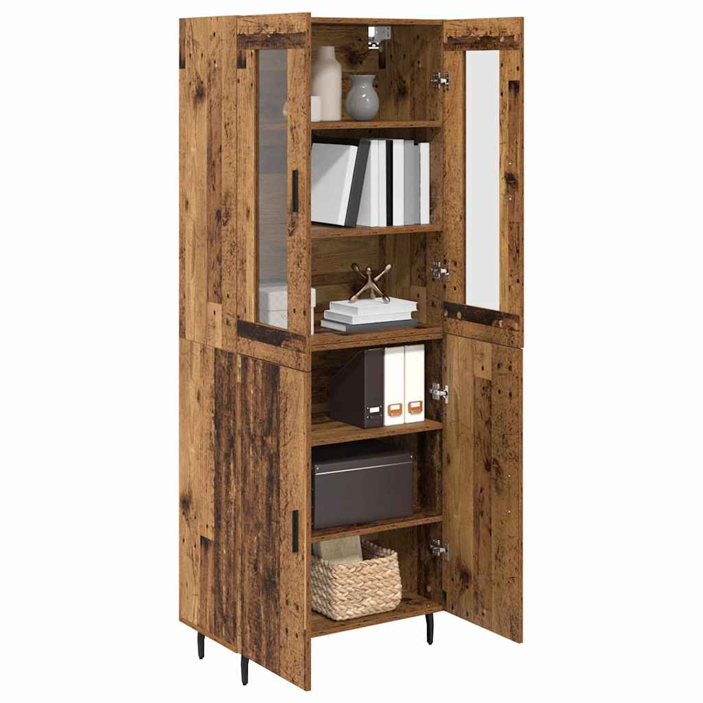 Haut Armoire 2 pcs Bois Ancien Bois d'ingénierie - XIOS