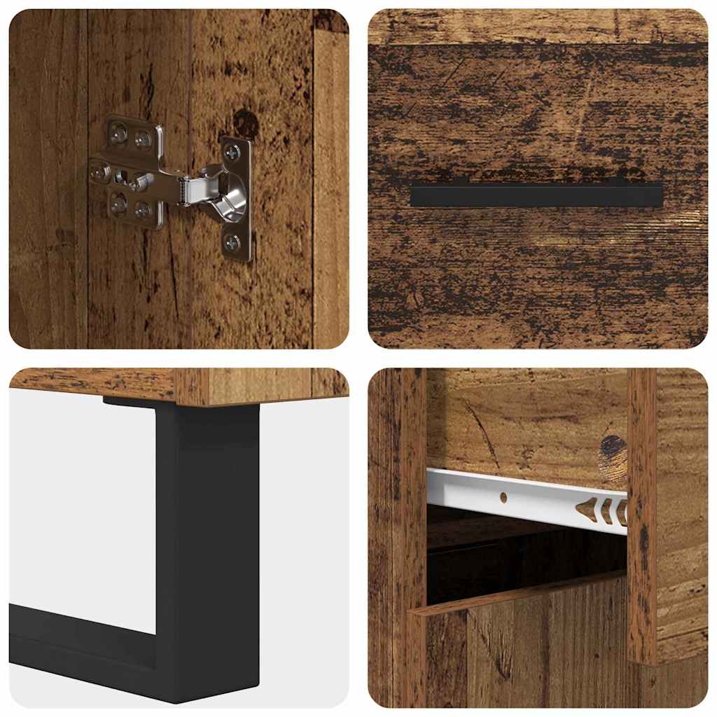 Haut Armoire avec tiroir 2 pcs Bois Ancien Bois d'ingénierie - XIOS