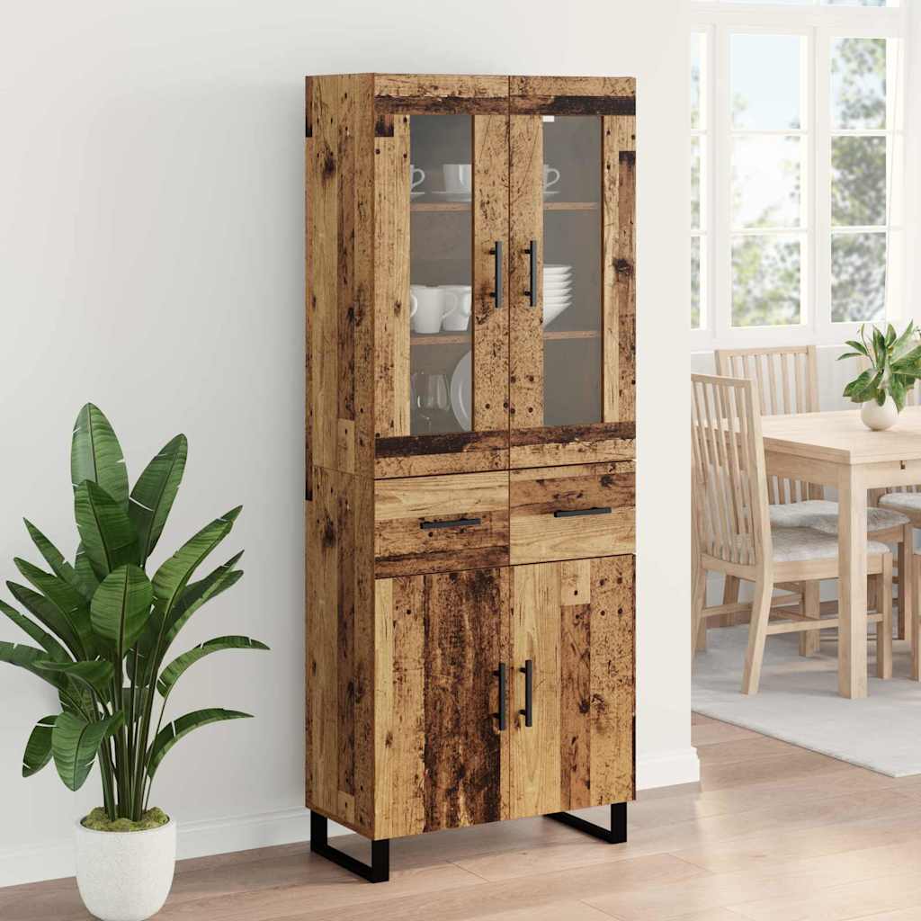 Haut Armoire avec tiroir 2 pcs Bois Ancien Bois d'ingénierie - XIOS