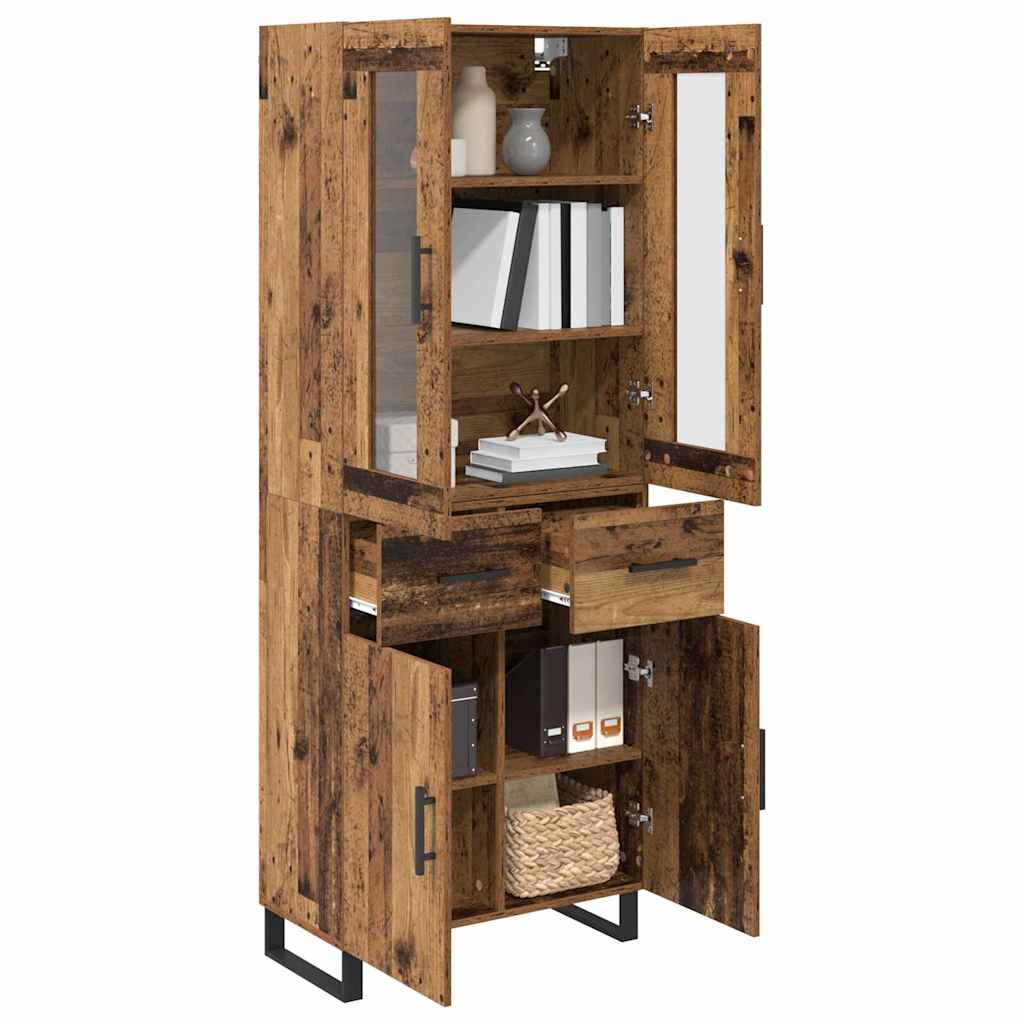 Haut Armoire avec tiroir 2 pcs Bois Ancien Bois d'ingénierie - XIOS