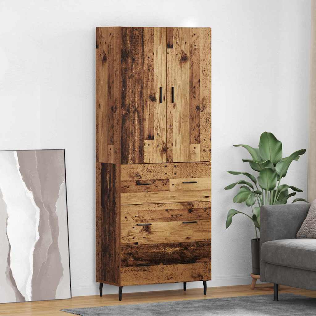 Haut Armoire 2 pc Bois Ancien 69,5 x 34 x 180 cm