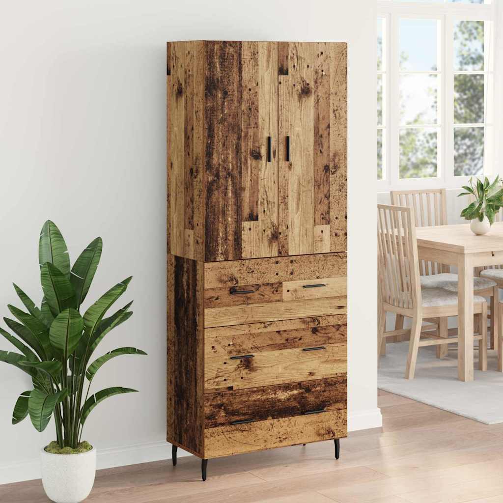 Haut Armoire 2 pc Bois Ancien 69,5 x 34 x 180 cm