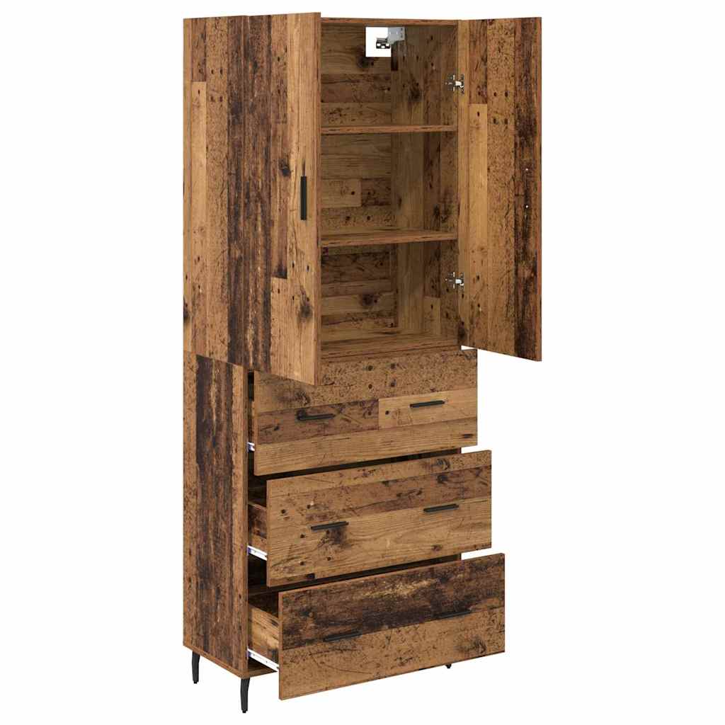 Haut Armoire 2 pc Bois Ancien 69,5 x 34 x 180 cm