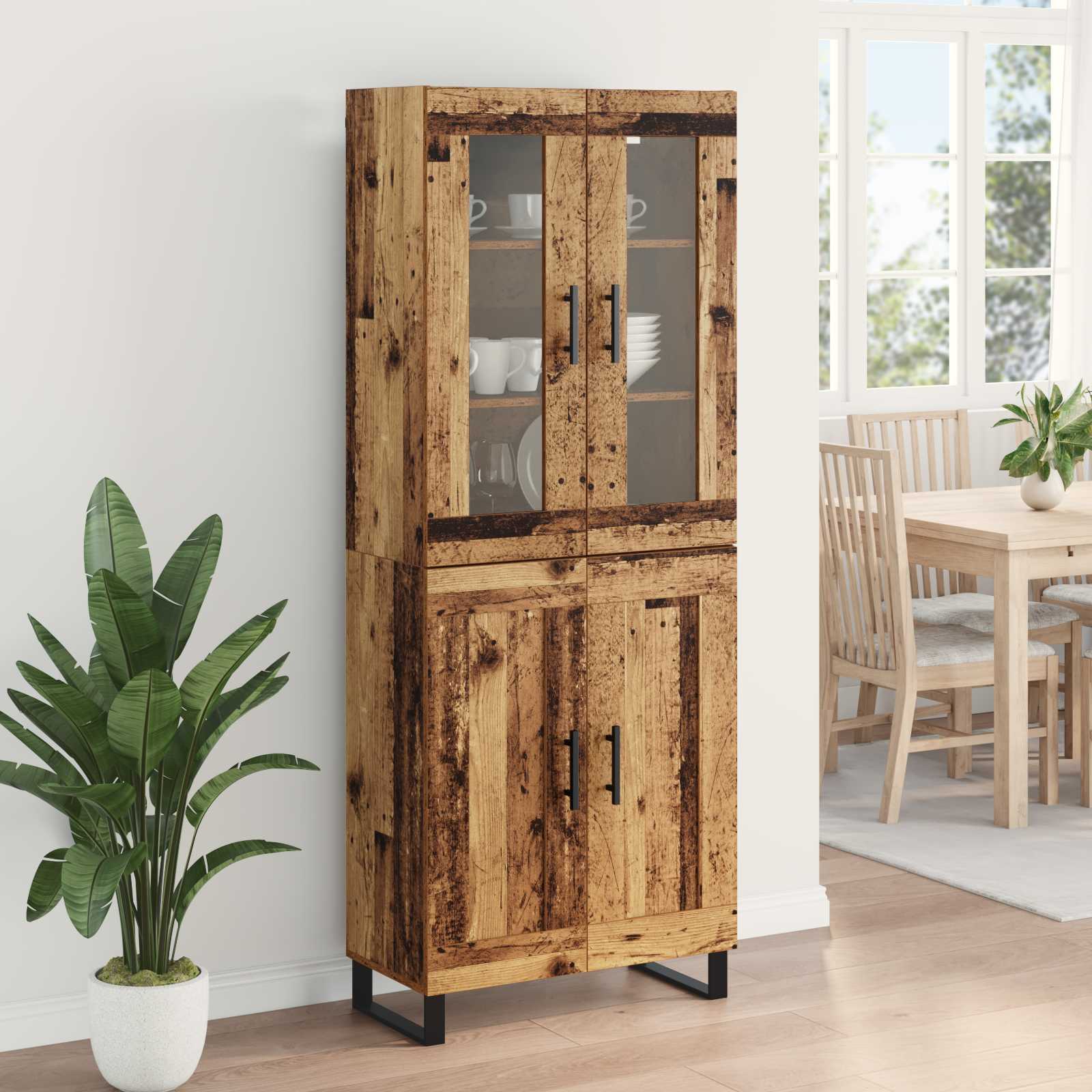 Haut Armoire 2 pc Bois Ancien 69,5 x 34 x 180 cm