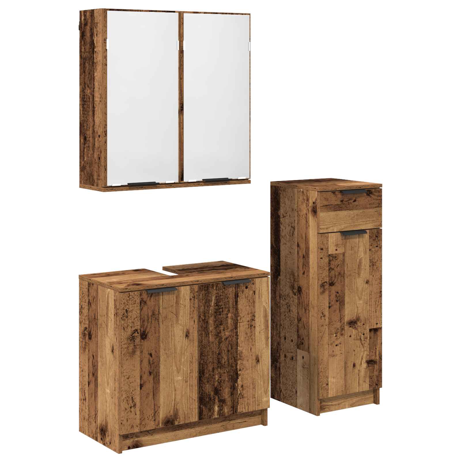 Ensemble de mobilier de salle de bain 3 pc Bois ancien
