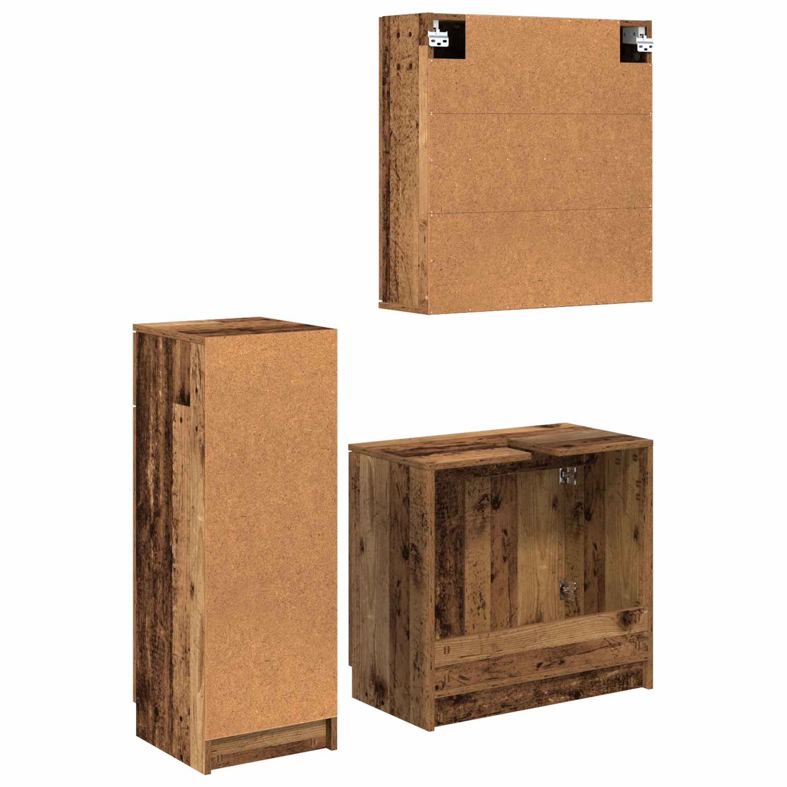 Ensemble de mobilier de salle de bain 3 pc Bois ancien
