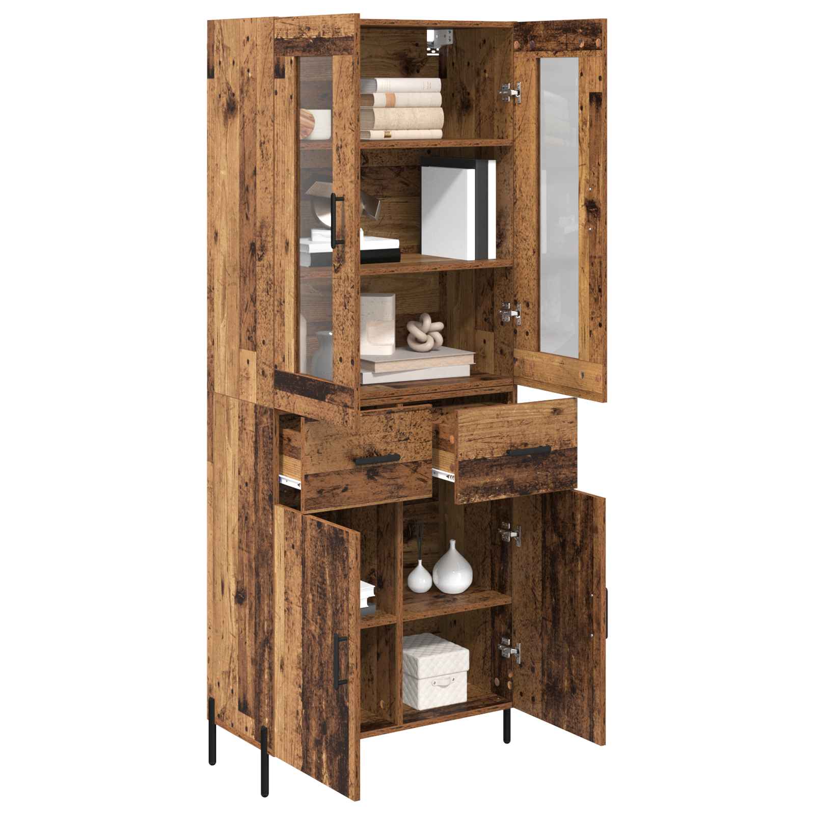 Haut Armoire Bois Ancien 69,5 x 34 x 180 cm Bois d'ingénierie - XIOS