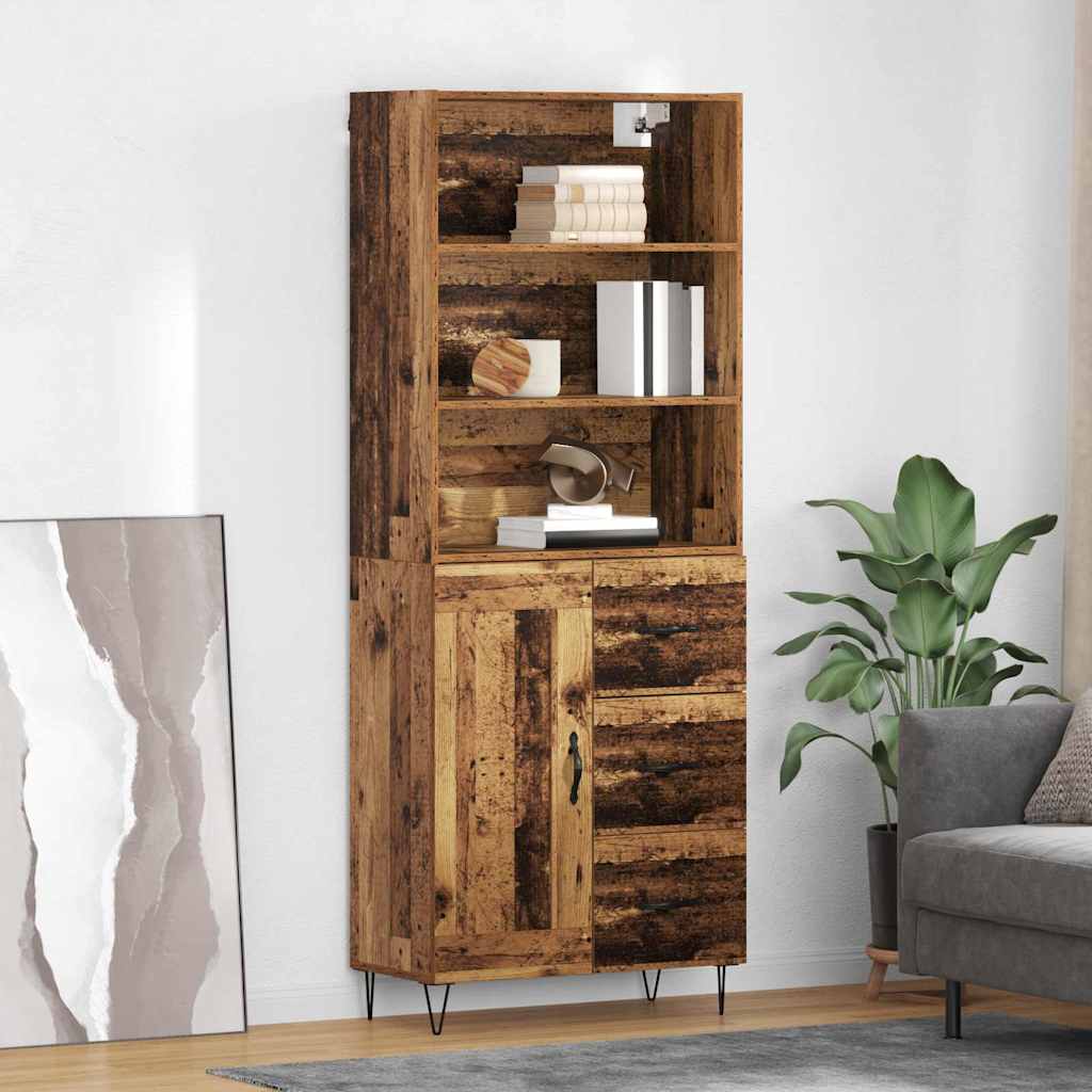 Haut Armoire 2 pc Bois ancien 69,5 x 34 x 180 cm