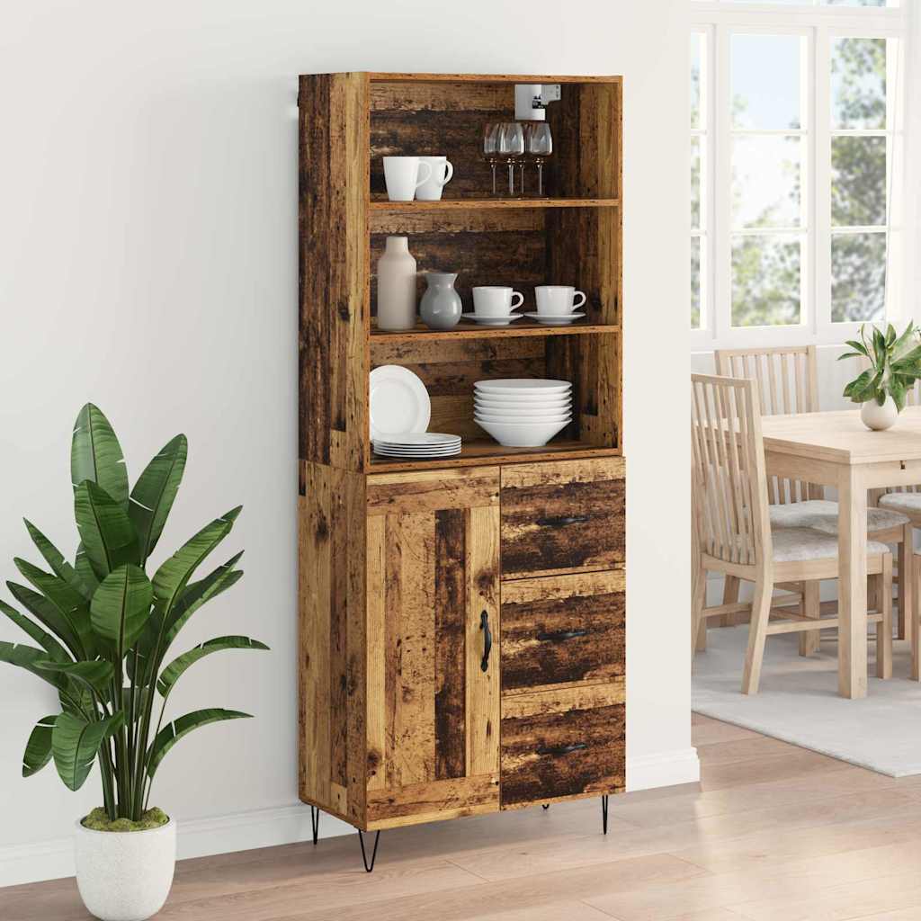 Haut Armoire 2 pc Bois ancien 69,5 x 34 x 180 cm