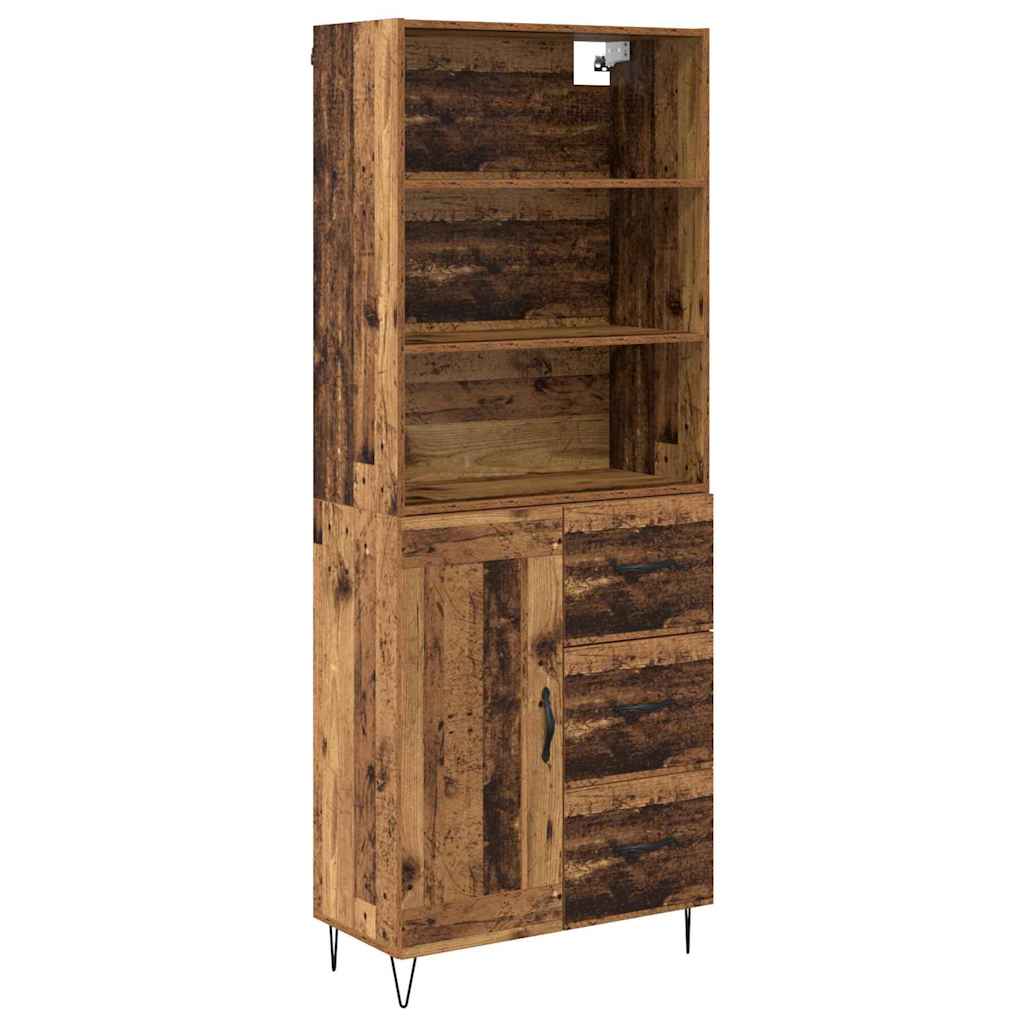 Haut Armoire 2 pc Bois ancien 69,5 x 34 x 180 cm