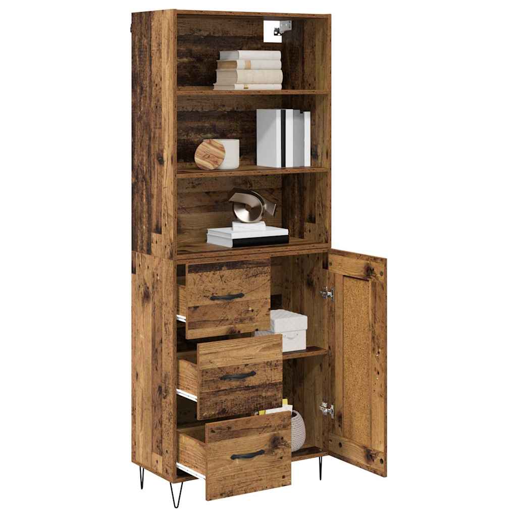Haut Armoire 2 pc Bois ancien 69,5 x 34 x 180 cm