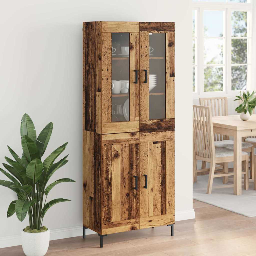 Haut Armoire 2 pcs Bois ancien Bois d'ingénierie - XIOS