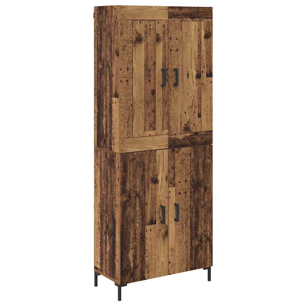 Haut Armoire 2 pcs Bois Ancien Bois d'ingénierie - XIOS