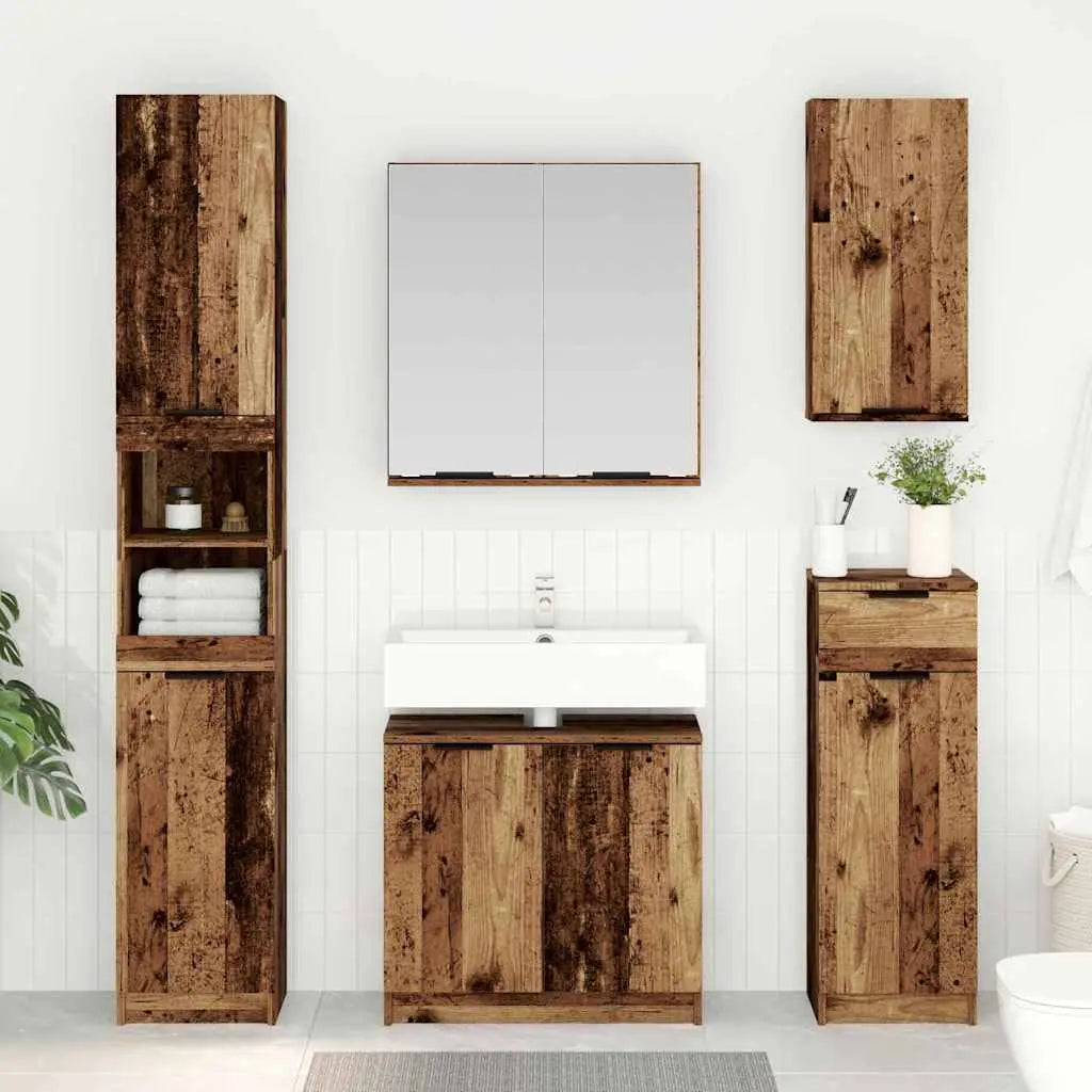 Ensemble de Meubles de Salle de Bain 3 pièces Bois Ancien - XIOS