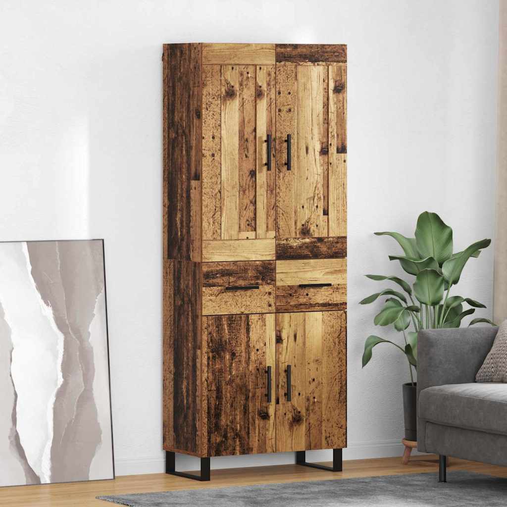 Haut Armoire 2 pc Bois ancien 69,5 x 34 x 180 cm - XIOS