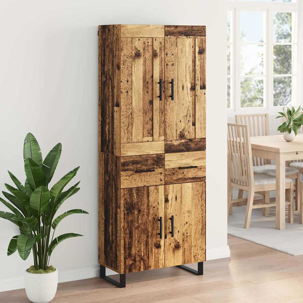 Haut Armoire 2 pc Bois ancien 69,5 x 34 x 180 cm - XIOS