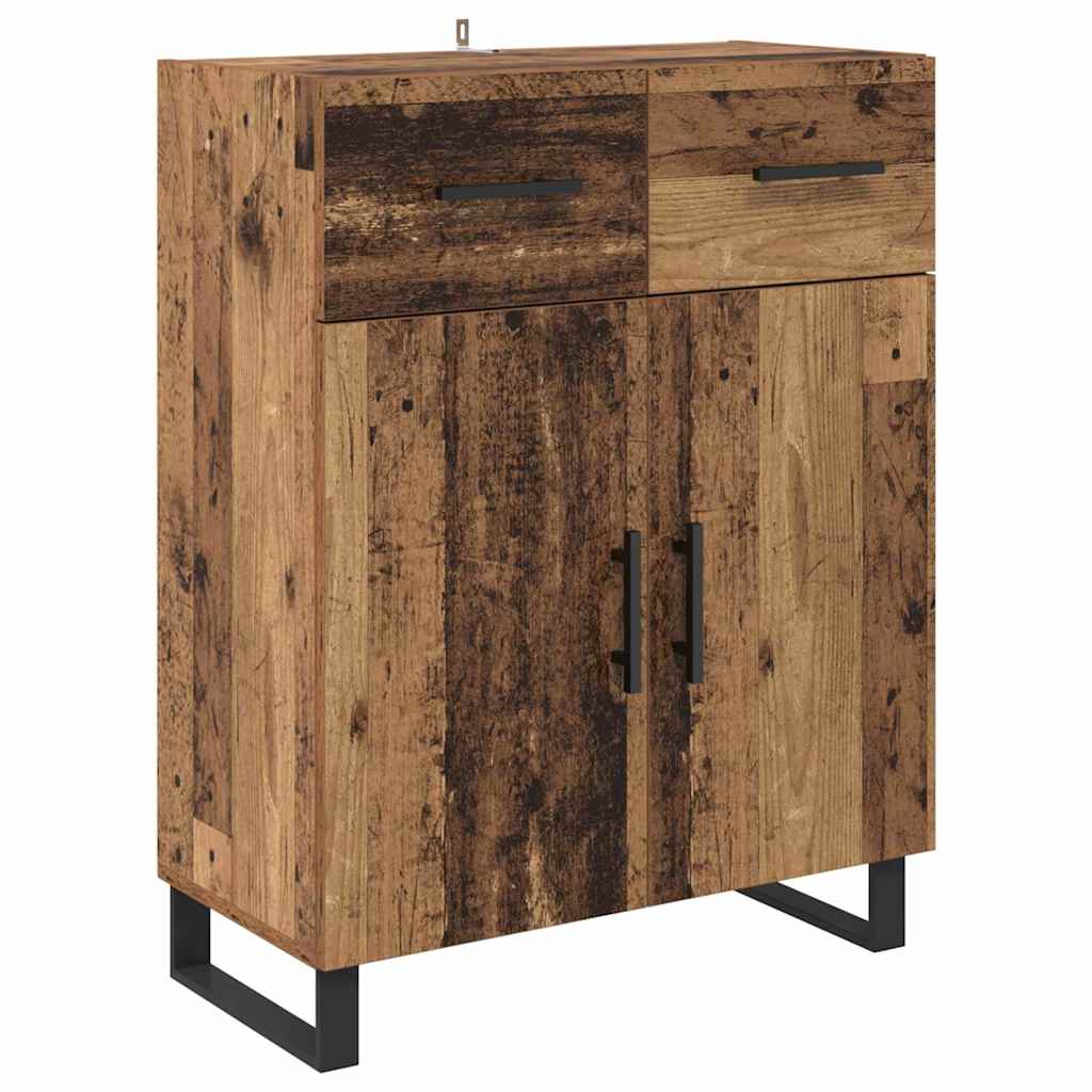 Haut Armoire 2 pc Bois ancien 69,5 x 34 x 180 cm - XIOS
