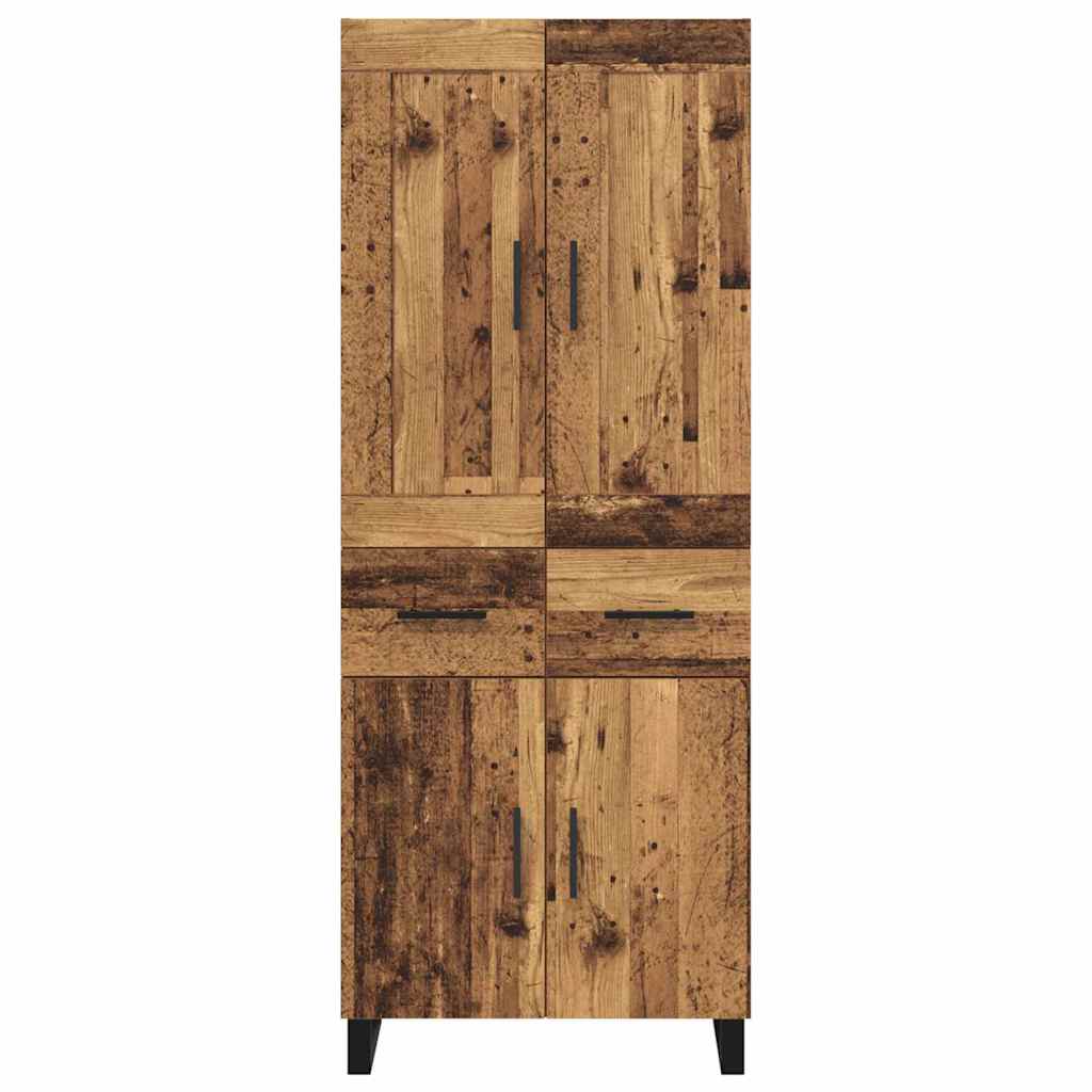 Haut Armoire 2 pcs Bois Ancien Bois Aggloméré et Verre - XIOS
