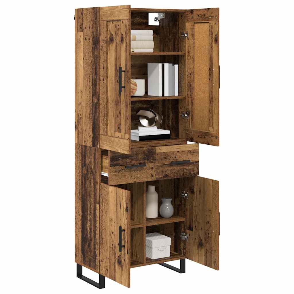 Haut Armoire 2 pc Bois ancien 69,5 x 34 x 180 cm - XIOS